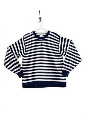 Vtg 80's 90's Hunt Club Grand Tour The Bay Navy and White Striped Sweater Sz M